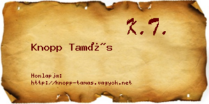 Knopp Tamás névjegykártya