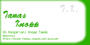 tamas knopp business card